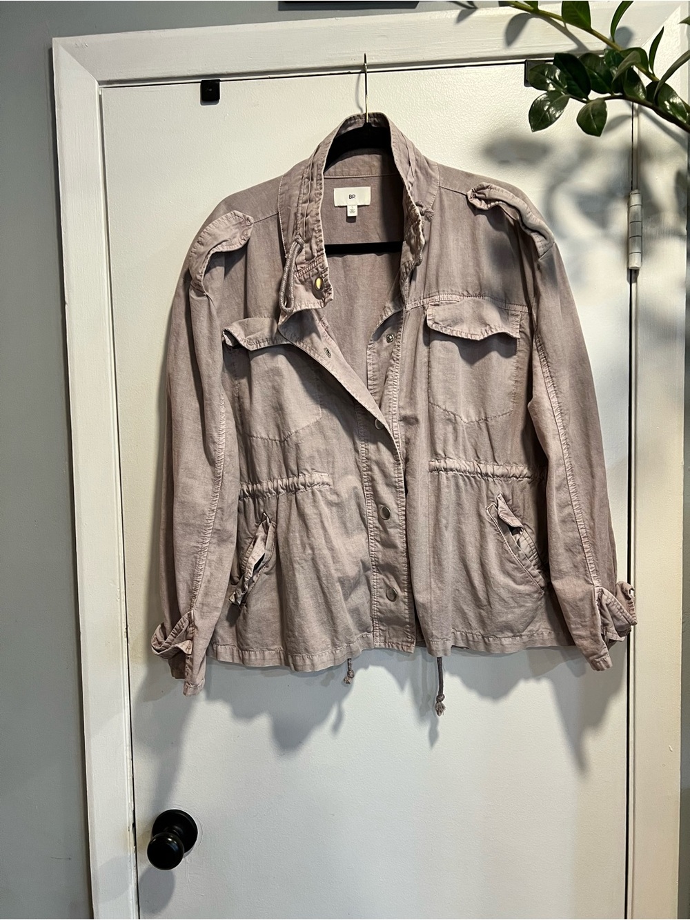 BP Cotton/ Linen Utility Jacket with Drawstring Waist - Women SZ S